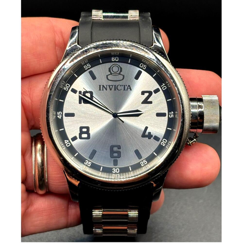 Invicta Russian Diver 1435 51.5mm Silver Dial Swiss Parts Men’s Watch Full Set